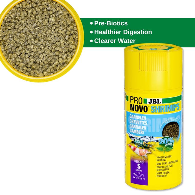 JBL ProNovo Shrimp Grano S: Premium Granulated Food for Thriving Aquatic Life