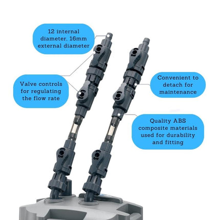 SHIRUBA Universal Aquarium Canister Filter Double Tap Quick Release Valve Connector