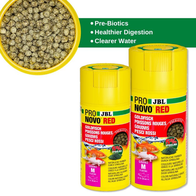 JBL ProNovo Red Grano M Goldfish Floating Pellets | Enhanced Color & Health
