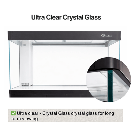 IAQUA 120 Premium Aquarium Set with Sump Filtration & Aluminum Cabinet (Black/White)