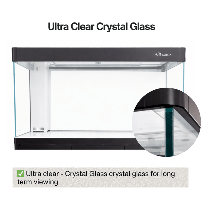 IAQUA 120 Premium Aquarium Set with Sump Filtration & Aluminum Cabinet (Black/White)