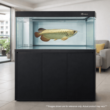 IAQUA 120 Premium Aquarium Set with Sump Filtration & Aluminum Cabinet (Black/White)