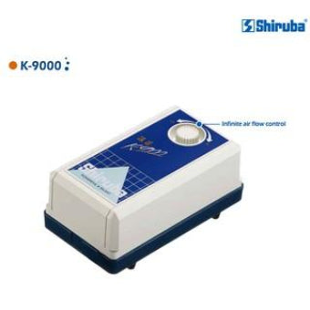 Shiruba K9000 Quiet Dual Outlet Aquarium Air Pump with Adjustable Flow