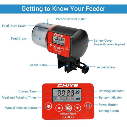 CHIYE CY-039 Smart Automatic Aquarium Fish Feeder | Programmable LCD Display