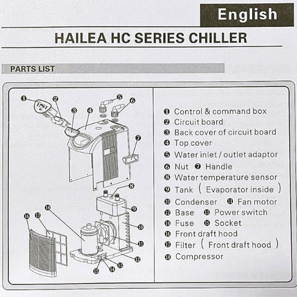 HAILEA Chiller - HC Series - UK 3-Pin Plug Edition