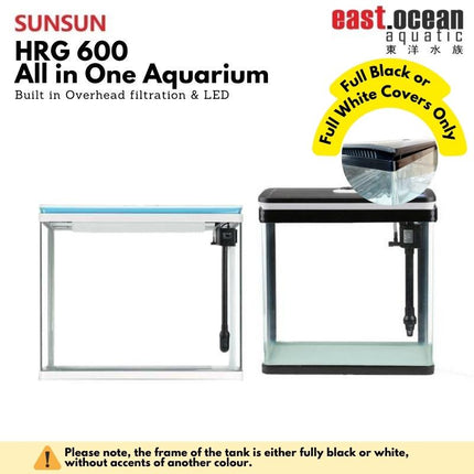 SUNSUN HRG-600 Aquarium (60cm) - Tank Only  (Black / White)