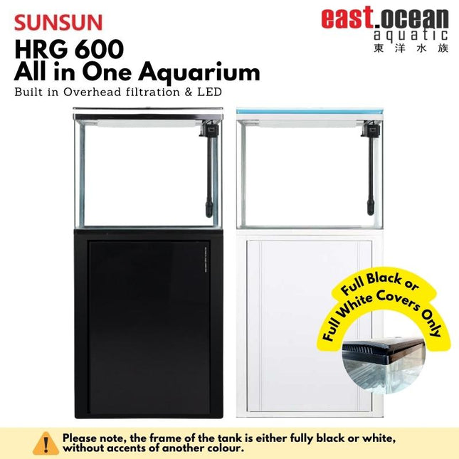 SUNSUN HRG-600 Aquarium (60cm) Set - Tank & Cabinet (Black & White)