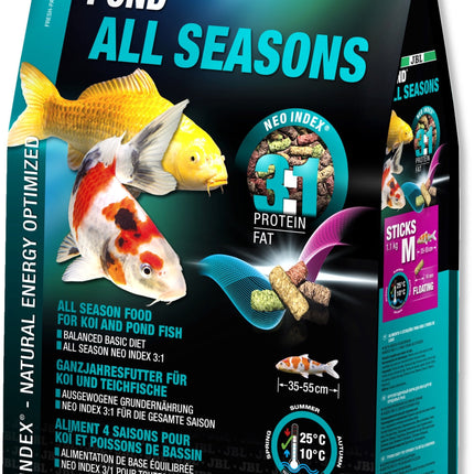 JBL ProPond All Seasons M Pellet Koi Fish Food, Balanced Nutrition