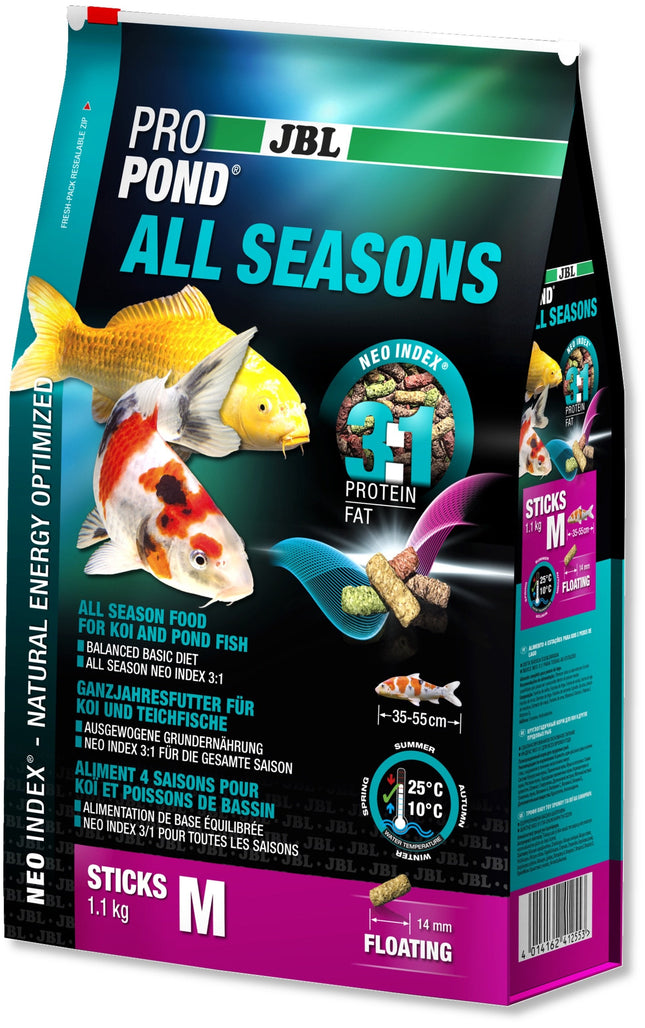 JBL ProPond All Seasons M Pellet Koi Fish Food, Balanced Nutrition