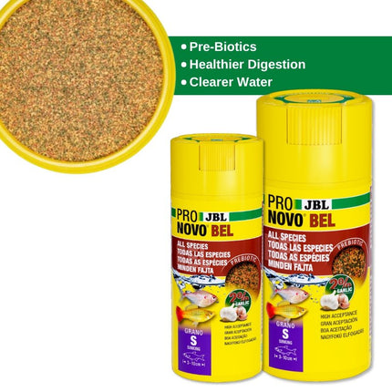 JBL ProNovo Bel Grano S: Premium Prebiotic Sinking Granules for Vibrant Fish