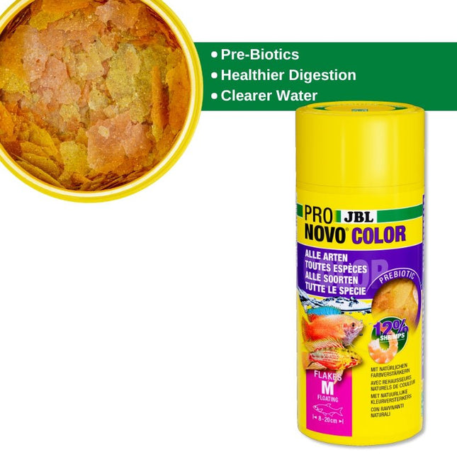 JBL ProNovo Color Flakes M: Premium Flakes for Vibrant Tropical Fish Color