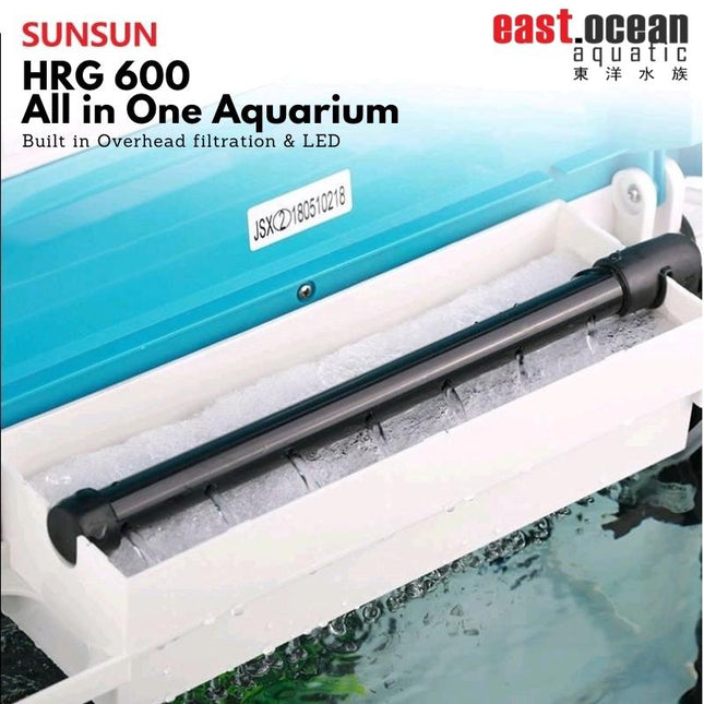 SUNSUN HRG-600 Aquarium (60cm) - Tank Only  (Black / White)