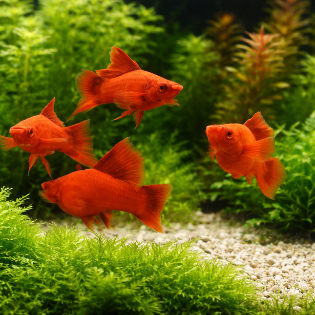 Albino Red Hi fin swordtail 4-5cm
