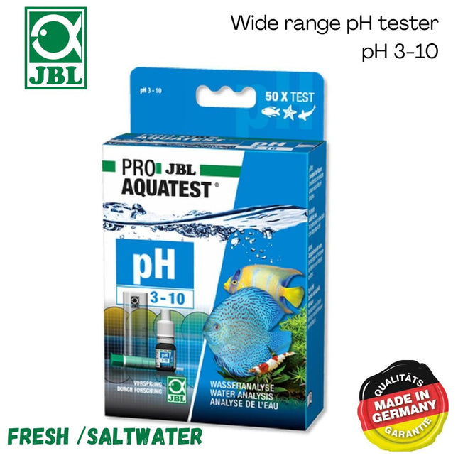 JBL ProAqua pH 3.0-10.0 Freshwater Saltwater Aquarium Pond Water Test Kit