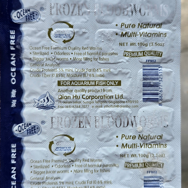 Frozen bloodworms- 12 slabs/box