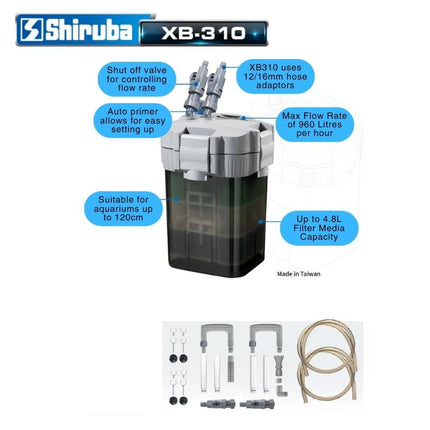 Shiruba XB310 External Aquarium Filter with UV Sterilizer & High Flow